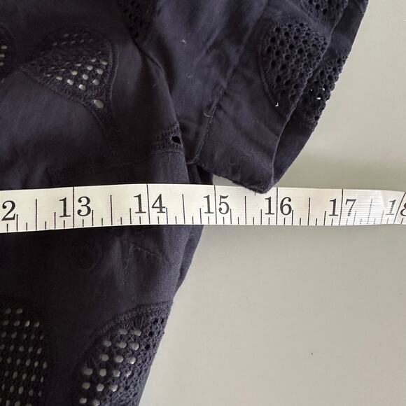 NWT Ann Taylor Navy Eyelet Tennis Racket Pattern Cotton Shirt Dress Size 0P - Picture 12 of 12